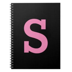 Caderno Espiral Cor Sólida da Letra Inicial Personalizada Simples