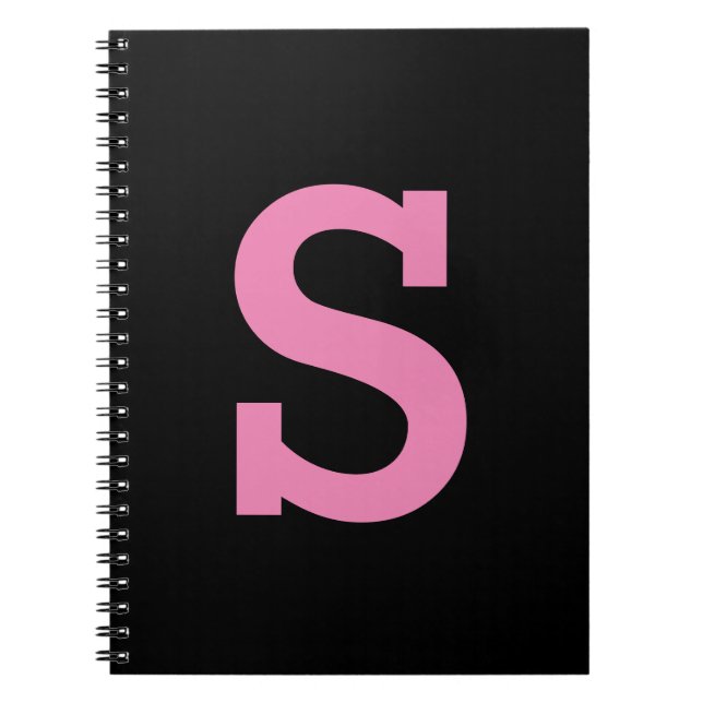 Caderno Espiral Cor Sólida da Letra Inicial Personalizada Simples (Frente)
