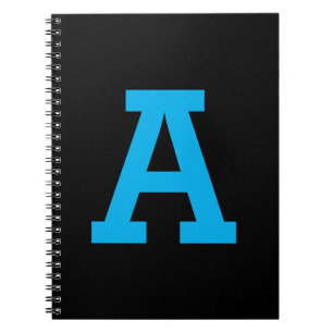 Caderno Espiral Cor Sólida da Letra Inicial Personalizada Simples