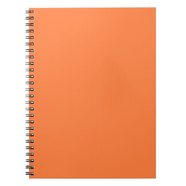 Caderno Espiral Cor Sólida Laranja Mango | Clássico | Elegante (Frente)