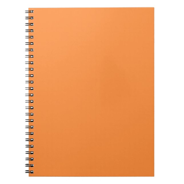 Caderno Espiral Cor Sólida Laranja Monocromática Simples (Frente)