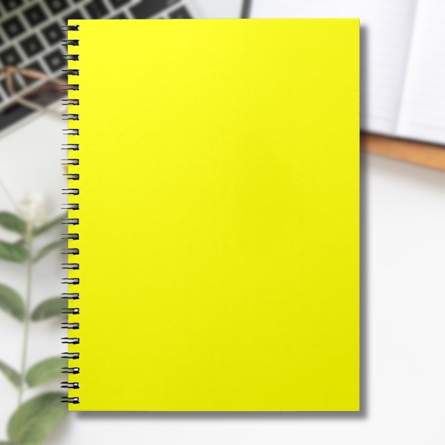 Caderno Espiral Cor Sólida Neon Amarelo | Clássico (Criador carregado)