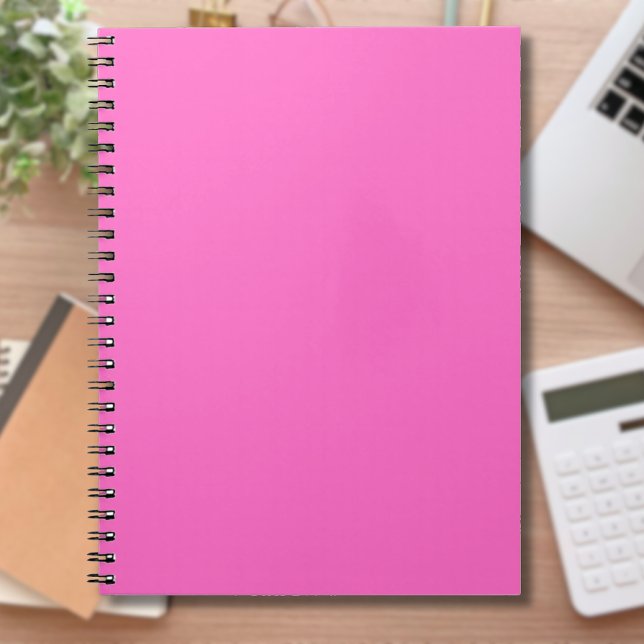Caderno Espiral Cor Sólida Neon Rosa | Clássico (Criador carregado)