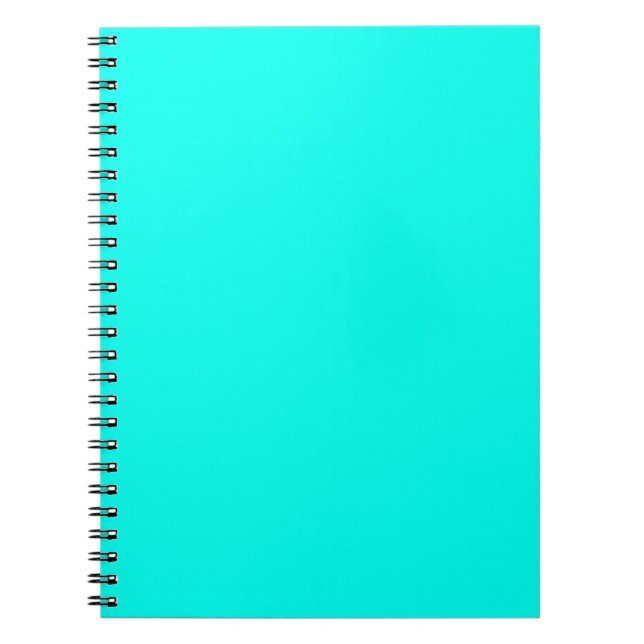 Caderno Espiral Cor Sólida Neon Turquoise | Clássico (Frente)