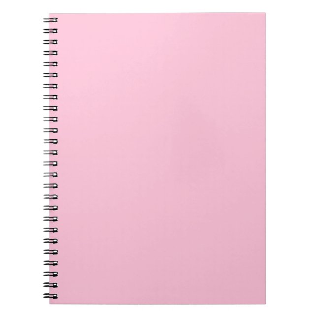 Caderno Espiral Cor Sólida Rosa Bubblegum da Moda | Elegante (Frente)