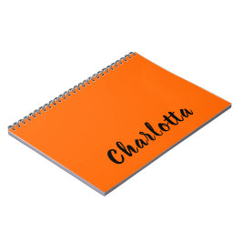 Caderno Espiral Cor Sólido Laranja Neon Sunset Personalizada