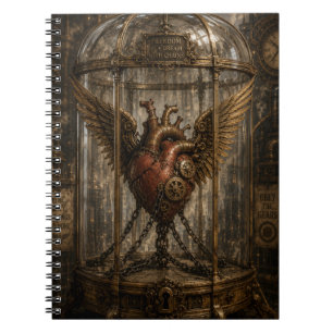 Caderno Espiral Coração acorrentado Steampunk