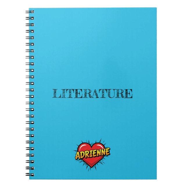 Caderno Espiral Coração Adrienne Azul (Frente)