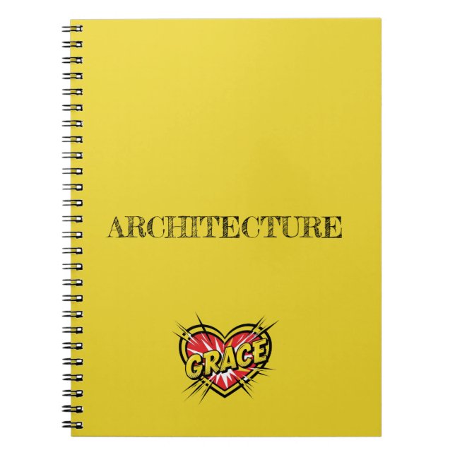 Caderno Espiral Coração Amarelo Graça (Frente)