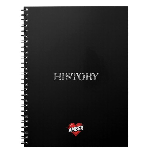 Caderno Espiral Coração Âmbar Preto (Frente)