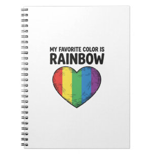 Caderno Espiral Coração Arco-íris Gravura Vintage Cor Favorita Cam