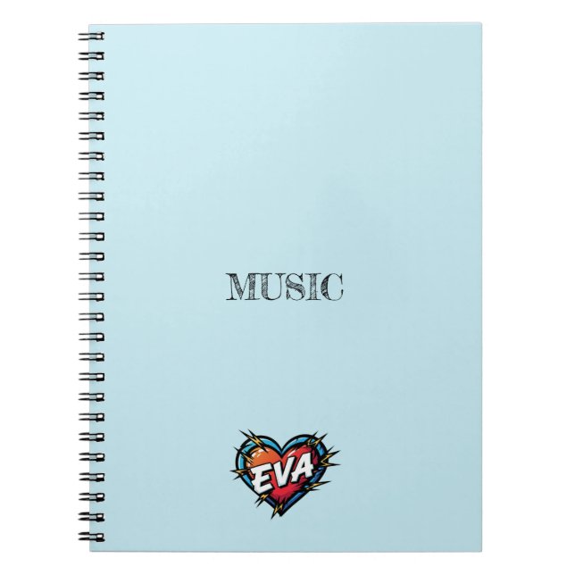 Caderno Espiral Coração Azul Eva (Frente)