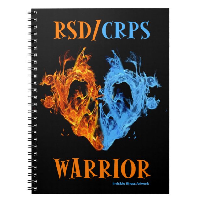 Caderno Espiral Coração/Chamas...RSD/CRPS (Frente)