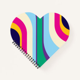 Caderno Espiral Coração Colorido