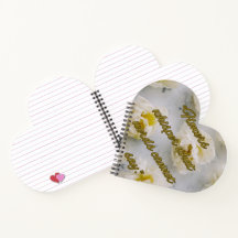 Caderno Espiral Coração com Flores Suaves