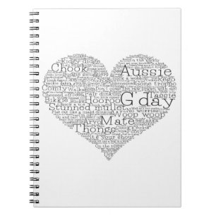 Caderno Espiral Coração das gírias australianas