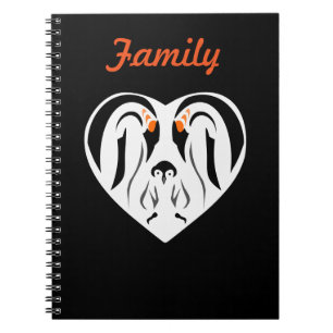 Caderno Espiral Coração de Amor Familiar do Imperador Penguin