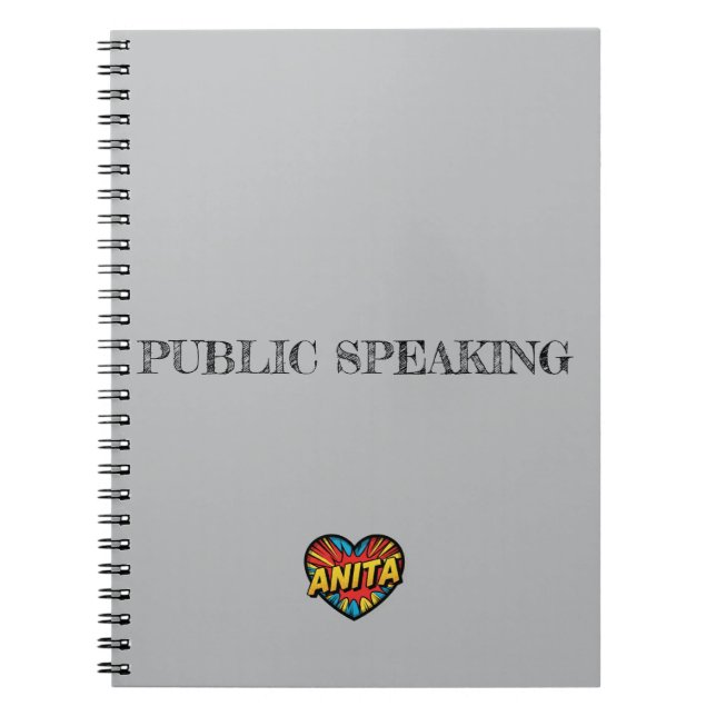 Caderno Espiral Coração de Anita Cinza (Frente)