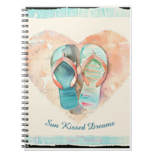 Caderno Espiral Coração de Chinelo Sonhos Beijados