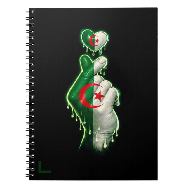 Caderno Espiral Coração de dedo da Argélia  (Frente)