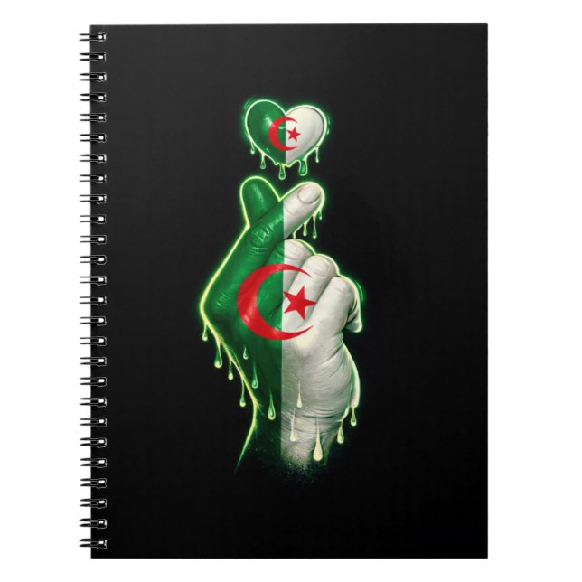 Caderno Espiral Coração de dedo da Argélia  (Frente)