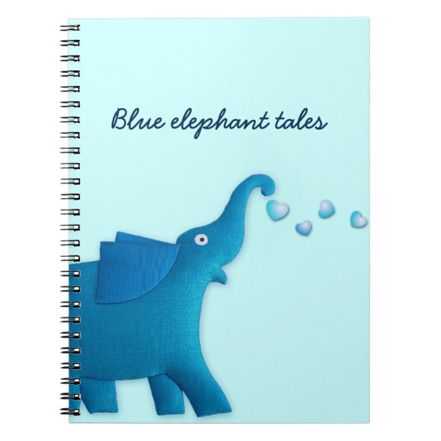 Caderno Espiral coração de elefante azul (Frente)