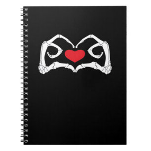 Caderno Espiral Coração De Esqueleto E Mãos Engraçadas