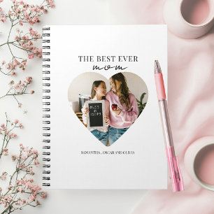 Caderno Espiral Coração de Foto Personalizado Melhor Mãe de Sempre