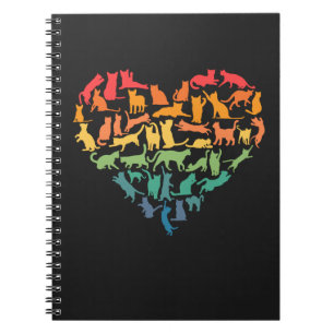 Caderno Espiral Coração de Gatos Patos Coloridos de Gatos