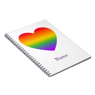 Caderno Espiral Coração de Linha Arco-íris Minimalista - Arte Colo