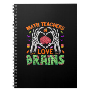 Caderno Espiral Coração do Cérebro Matemático Manobra Zombie Hallo