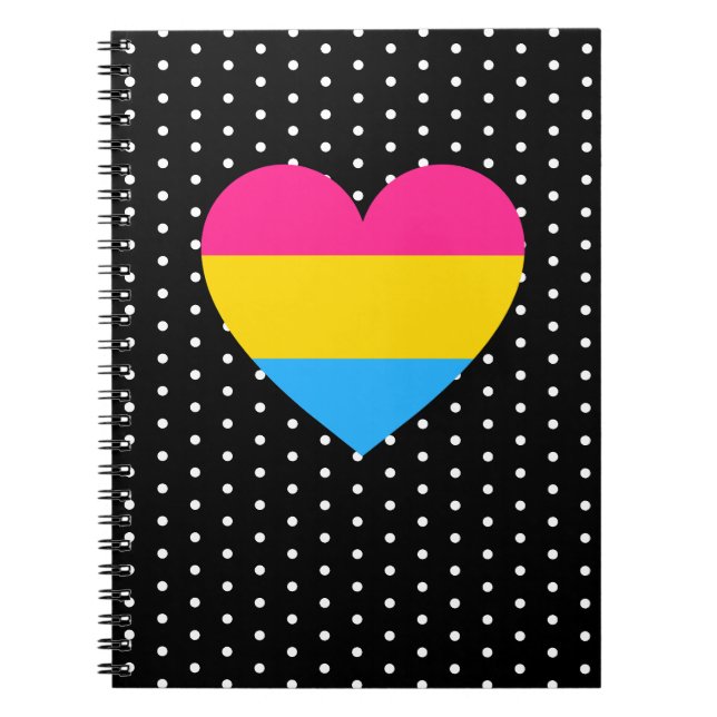 Caderno Espiral Coração do Orgulho Pansexual (Frente)