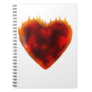 Caderno Espiral Coração Flaming