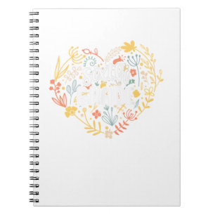 Caderno Espiral Coração Floral De Sexto Grau De Volta À Escola