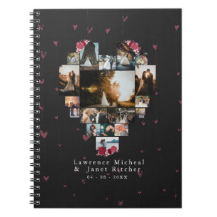 Caderno Espiral Coração Fotográfico 18 Personalizado Chic Forma