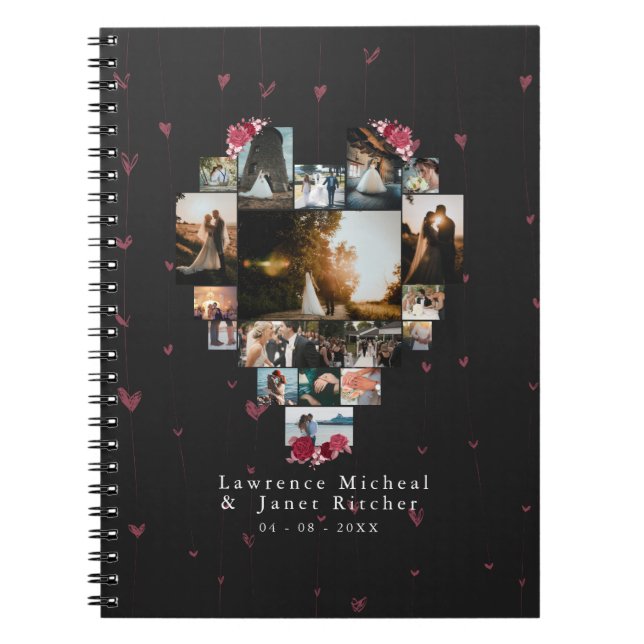 Caderno Espiral Coração Fotográfico 18 Personalizado Chic Formatad (Frente)