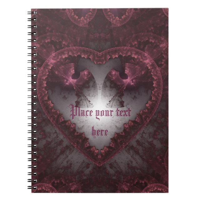Caderno Espiral Coração Gótico Roxo 001 (Frente)