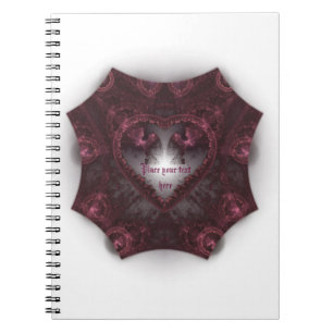 Caderno Espiral Coração Gótico Roxo 001