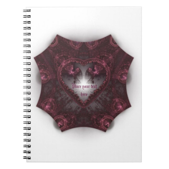 Caderno Espiral Coração Gótico Roxo 001 (Frente)