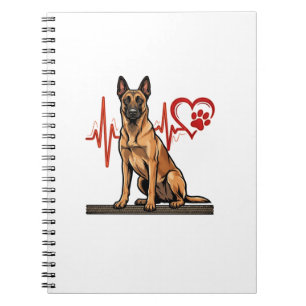 Caderno Espiral Coração Latejante Pata do Cão Pastor Belga