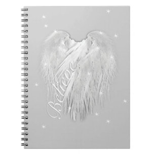 Caderno Espiral Coração Mágico do ÂNGEL WINGS 'Acredite'
