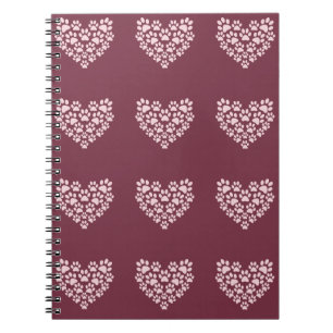 Caderno Espiral Coração Pawprint