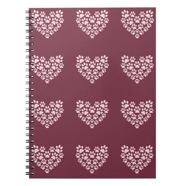 Caderno Espiral Coração Pawprint (Frente)