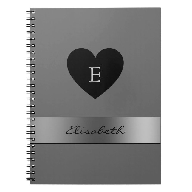 Caderno Espiral Coração Preto (Frente)