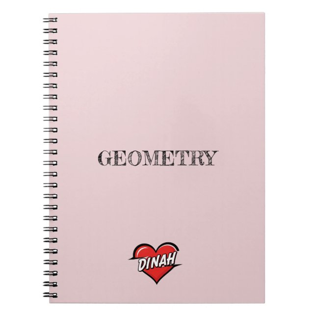 Caderno Espiral Coração Rosa Dinah (Frente)