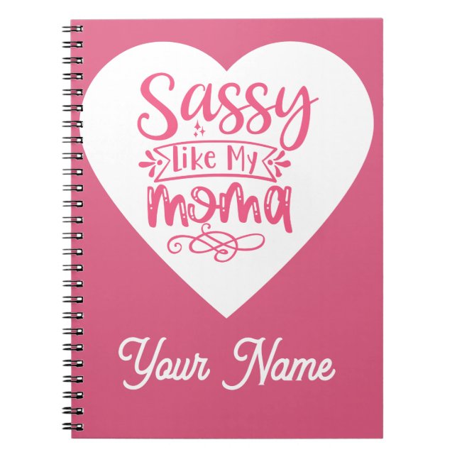Caderno Espiral Coração Rosa Personalizado (Frente)