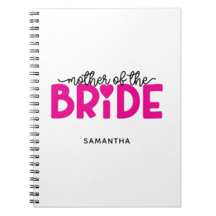 Caderno Espiral Coração Rosa Quente Mãe da Noiva
