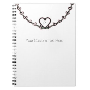Caderno Espiral Coração Rústico Rosa Vinha Personalizado Chic