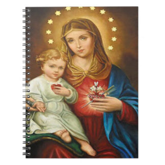 CADERNO ESPIRAL CORAÇÃO SAGRADO DE MARY 12 PRODUTOS CUSTOMIZÁVEIS
