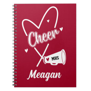 Caderno Espiral Coração Simples para Cheerleader Animado
